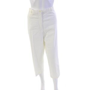 Burberry Golf Womens Cotton Pocketed Casual Capri Pants Solid White Size 12